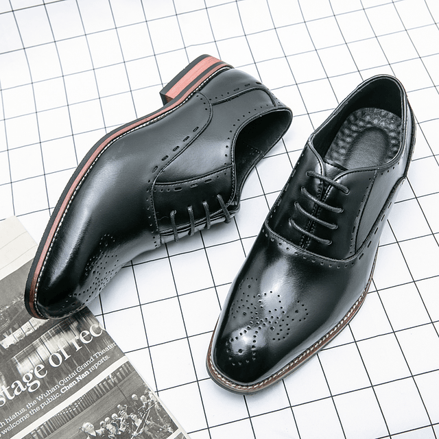 Zapatos de cuero formales de negocios para hombre, Oxford, clásicos, italianos, elegantes, de oficina, alta calidad