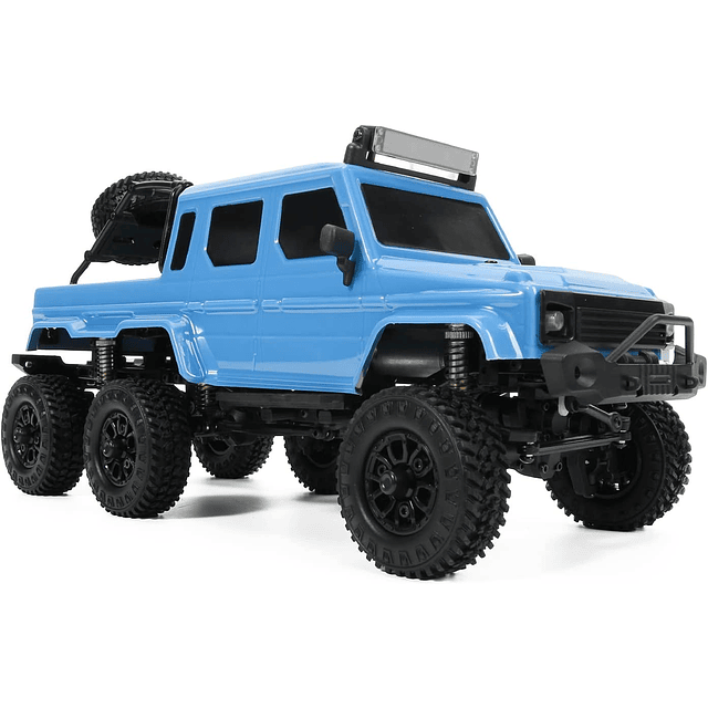 PANDA HOBBY Tetra24 X3 6X6 V2, 1/24 RC Crawler RC Truck 6WD, ejes portales y cuerpo magnético electrificado azul