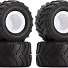 INJORA Monster Truck - Juego de neumáticos de llanta para Axial SCX24 FMS FCX24,2.756 x 1.496 in, MT1012 (negro)