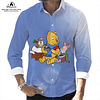 Camiseta de manga larga con estampado 3D de Mickey y Stitch para hombre, ropa de calle informal Harajuku de Disney, Tops ajustados con solapa, novedad de otoño, 2022