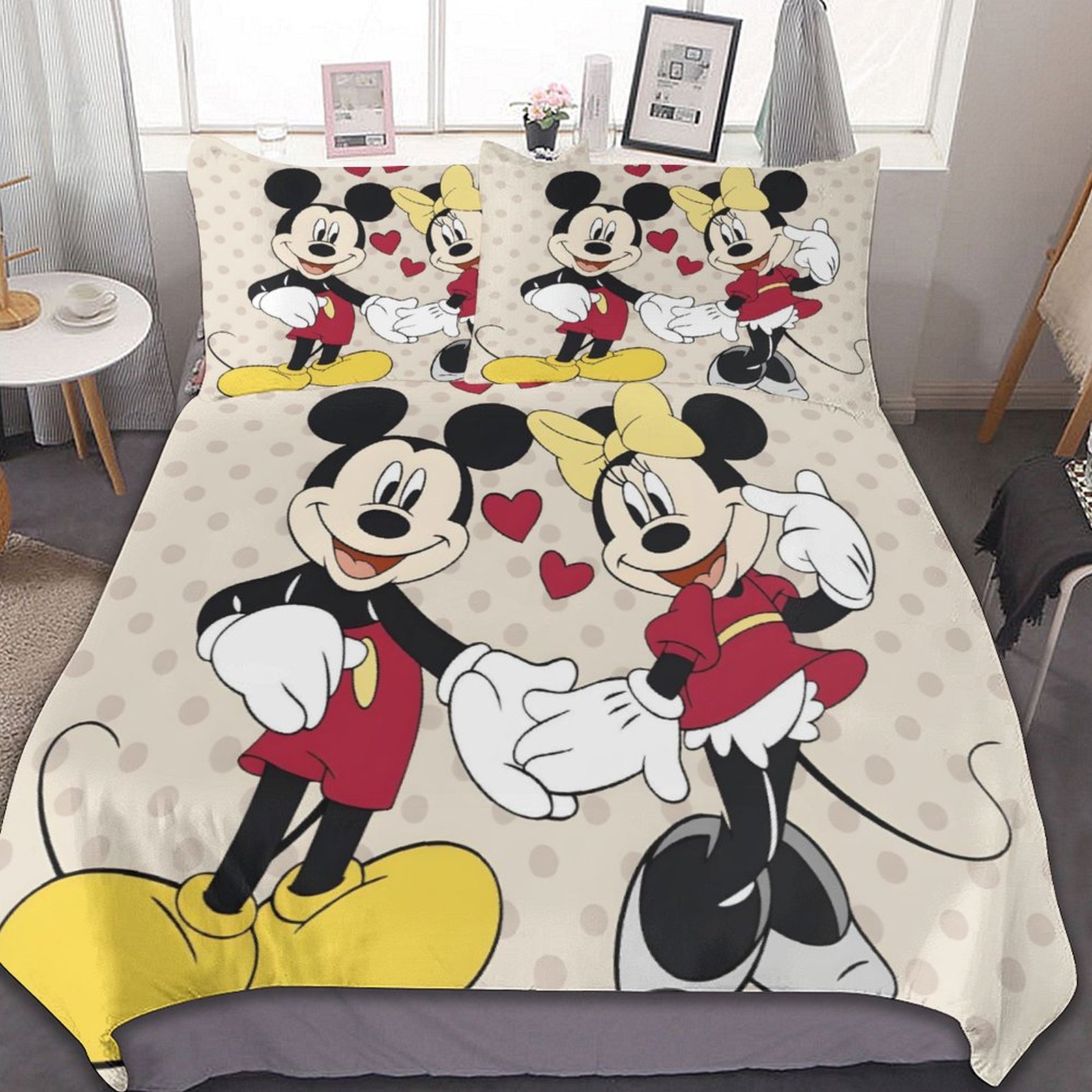 Disney-Juego de ropa cama de y Minnie Mouse,