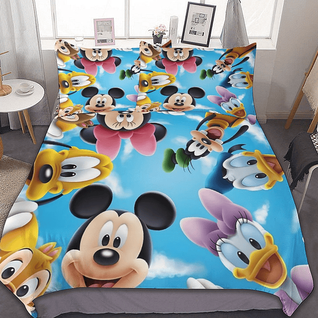 Disney-Juego de ropa de cama de Mickey Minnie Mouse, ed...