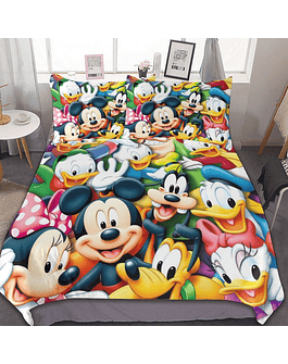 Disney-Juego de ropa de cama de Mickey y Minnie Mouse, edredón, funda de almohada, ropa de cama para niños, juego de dormitorio para niños 15
