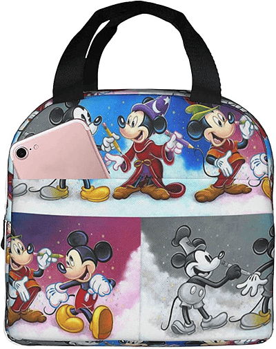 Disney-Bolso de Mickey y Minnie Mouse para mujer, bolsas de almuerzo multifunción, paquete aislado, bolsa de almuerzo Freezable Black 5