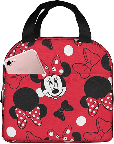 Disney-Bolso de Mickey y Minnie Mouse para mujer, bolsas de almuerzo multifunción, paquete aislado, bolsa de almuerzo Freezable Black 6