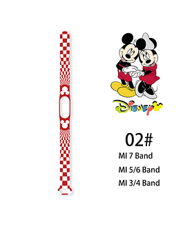 Correa de Mickey Mouse para reloj inteligente, pulsera de silicona para Xiaomi Mi Band 6, 5, 4, 3, 7, band5, band6 MI BAND 02