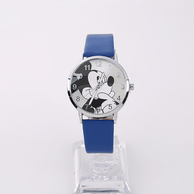 Disney-reloj de cuarzo informal para hombre y mujer, cronógrafo de acero inoxidable con diseño de Mickey Mouse, a la moda, de alta calidad, ideal para regalo N