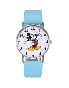 Disney-reloj de cuarzo informal para hombre y mujer, cronógrafo de acero inoxidable con diseño de Mickey Mouse, a la moda, de alta calidad, ideal para regalo E