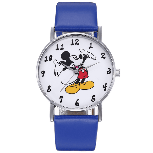 Disney-reloj de cuarzo informal para hombre y mujer, cronógrafo de acero inoxidable con diseño de Mickey Mouse, a la moda, de alta calidad, ideal para regalo D