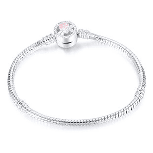 Pulsera Pandora fina con cadena de serpiente para mujer, brazalete con abalorios auténticos europeos, bricolaje, alta calidad, 925 19