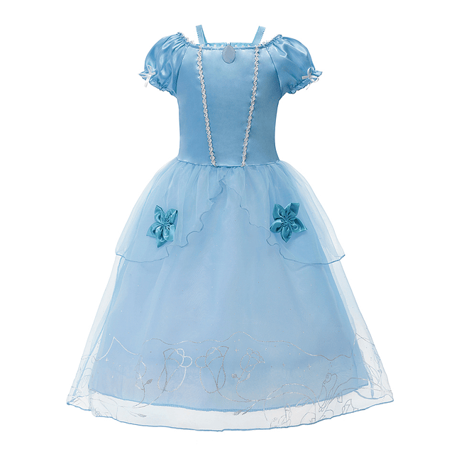 Vestido de princesa para niñas, disfraz de princesa de chanclas, princesas, princesas y princesas, Rapunzel, Anna y Elsa Dress 7