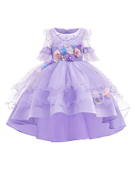 Vestido de princesa para niñas, disfraz de princesa de chanclas, princesas, princesas y princesas, Rapunzel, Anna y Elsa Dress 15