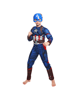 Disfraz de superhéroe de Marvel para niños, mono muscular de Capitán América, Iron Man, Thor, Hulk, fiesta de Halloween Style 3