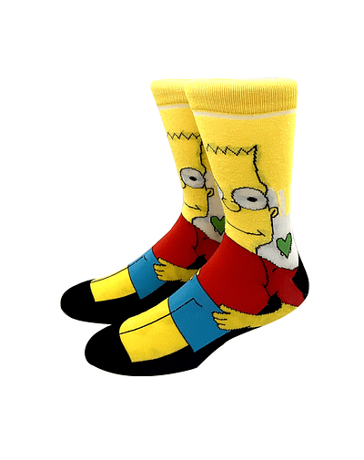 Calcetines de algodón con dibujos animados para hombre y mujer, calcetín Unisex de tubo medio con diseño de Los Simpsons, estilo Harajuku, para monopatín, 1 par JS-53