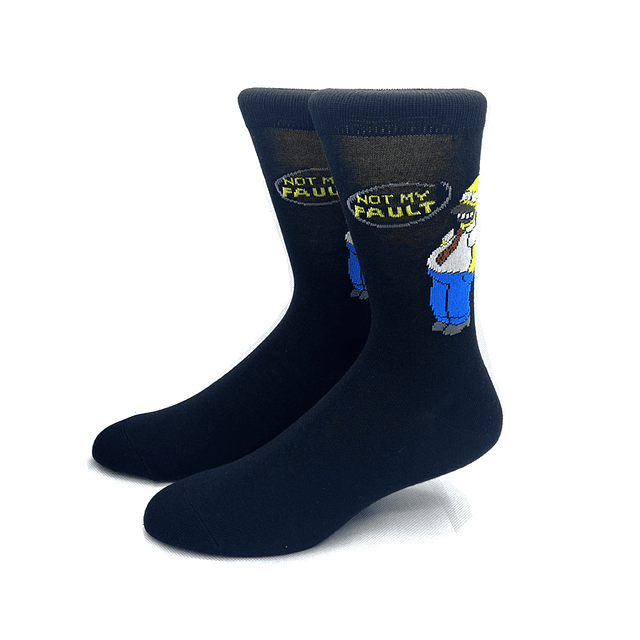 Calcetines de algodón con dibujos animados para hombre y mujer, calcetín Unisex de tubo medio con diseño de Los Simpsons, estilo Harajuku, para monopatín, 1 par JS-62