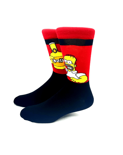 Calcetines de algodón con dibujos animados para hombre y mujer, calcetín Unisex de tubo medio con diseño de Los Simpsons, estilo Harajuku, para monopatín, 1 par JS-66