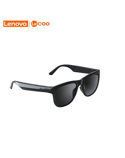 Lenovo Lecoo- Gafas inteligentes con Bluetooth 5,0, auriculares inalámbricos para deportes al aire libre, llamadas, música, antiazul C8-BLACK