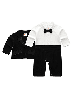 Conjunto de ropa de bebé para recién nacido, traje de caballero, traje de jefe, pelele, abrigo, traje de boda Formal de cumpleaños de 1 año Suit set