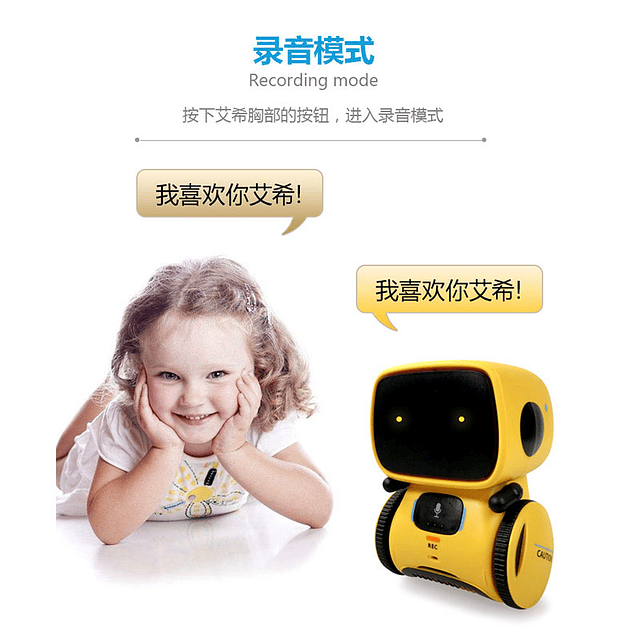 Robot interactivo inteligente para niños, juguete de Control táctil con comando de voz, En Español