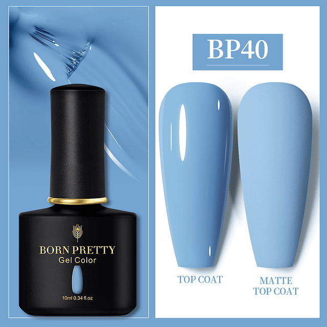 BORN PRETTY-esmalte para uñas de Gel UV, barniz híbrido de larga duración para manicura artística, capa superior, 60 colores, 10ml BP40