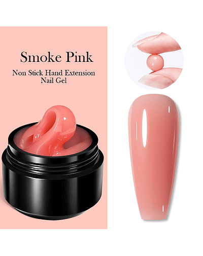 BORN PRETTY-Gel antiadherente para extensión de uñas, esmalte de uñas para esculpir y dar forma al arte de las uñas, acrílico sólido, 15ml Smoke Pink-15ml