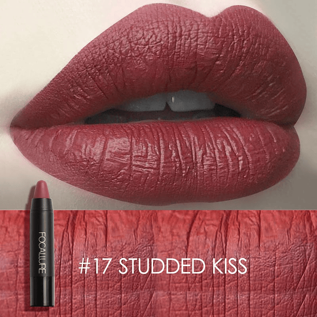 FOCALLURE- Lápiz Labial mate de larga duración Sexy, resistente al agua 17 STUDDED KISS