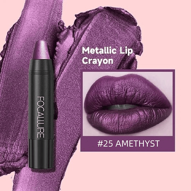 FOCALLURE- Lápiz Labial mate de larga duración Sexy, resistente al agua 25 AMETHYST