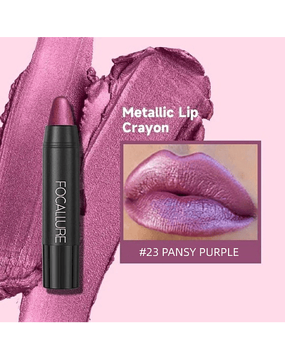 FOCALLURE- Lápiz Labial mate de larga duración Sexy, resistente al agua 23 PANSY PURPLE