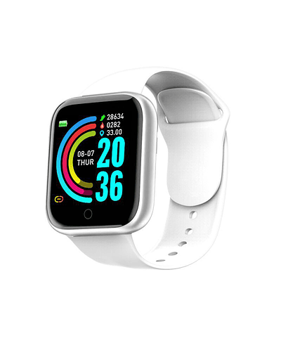 Reloj inteligente pulsera deportiva con Bluetooth, Monitor de sueño y música, D20, Y68 White Y68 D20