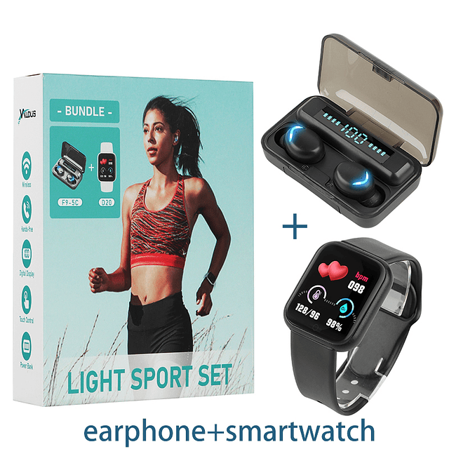 Reloj inteligente Y68 Unisex, auriculares inalámbricos con Bluetooth, conjunto deportivo, llamada Digital F9, para teléfono ios y Android, 2023
