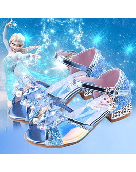 Tacones de Disney de princesa Elsa de Frozen 2 Efectos Cristales blue color 03