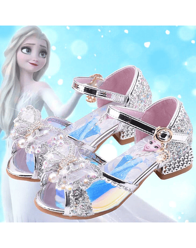 Tacones de Disney de princesa Elsa de Frozen 2 Efectos Cristales silver color 03