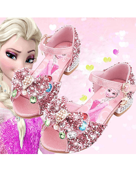 Tacones de Disney de princesa Elsa de Frozen 2 Efectos Cristales pink color 05