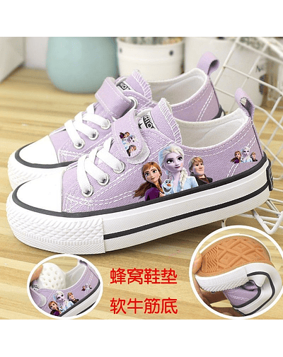 Disney- zapatillas Lona de princesa Elsa Purple-1