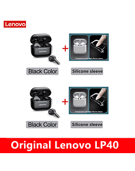 Lenovo-auriculares inalámbricos LP40, audífonos TWS con Bluetooth, Control táctil, deportivos, estéreo, para teléfono Android LP40 black 2 GJT2