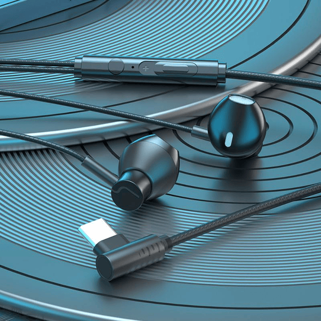 Auriculares intrauditivos deportivos electrónicos, con cable y enchufe recto Tipo c de 2023mm, adecuados para Huawei, OPPO, Xiaomi, Vivo