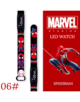 Disney-Reloj de pulsera deportivo para hombre y niño, cronógrafo Digital con pantalla LED, resistente al agua, Spiderman New light 06