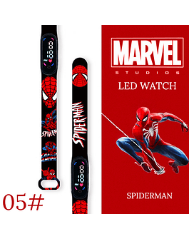 Disney-Reloj de pulsera deportivo para hombre y niño, cronógrafo Digital con pantalla LED, resistente al agua, Spiderman New light 05