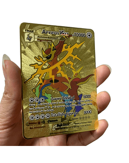 Arceus-cartas de Pokémon doradas metalicas Vmax coleccionables en español Spanish