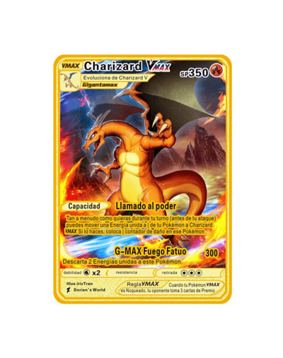 Arceus-cartas de Pokémon doradas metalicas Vmax coleccionables en español Spanish