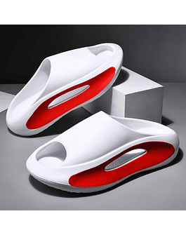 Exclusivas Sandalias de plataforma de suela gruesa para Unisex Blanco/Rojo