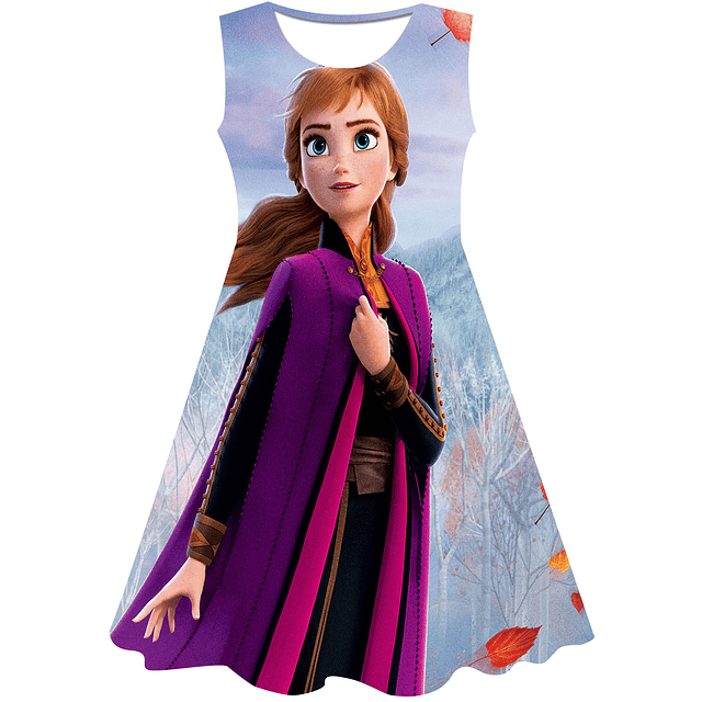 Vestidos de Anna y Elsa para niña serie Disney Frozen 2, de 1 a 10 años Picture Color