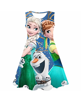 Vestidos de Anna y Elsa para niña serie Disney Frozen 2, de 1 a 10 años Color 4