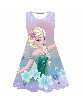 Vestidos de Anna y Elsa para niña serie Disney Frozen 2, de 1 a 10 años Color 8