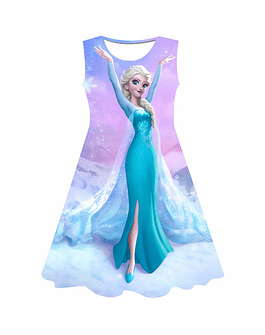 Vestidos de Anna y Elsa para niña serie Disney Frozen 2, de 1 a 10 años Color 9