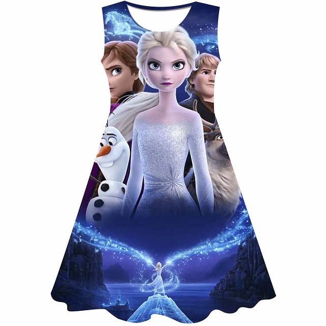 Vestidos de Anna y Elsa para niña serie Disney Frozen 2, de 1 a 10 años Color 11