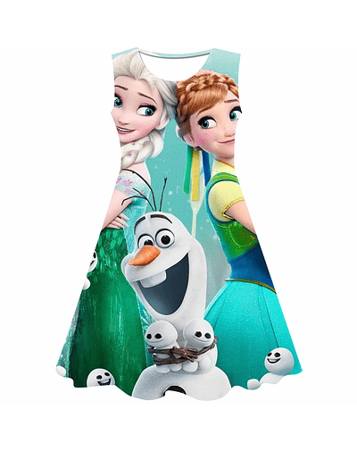 Vestidos de Anna y Elsa para niña serie Disney Frozen 2, de 1 a 10 años Color 16