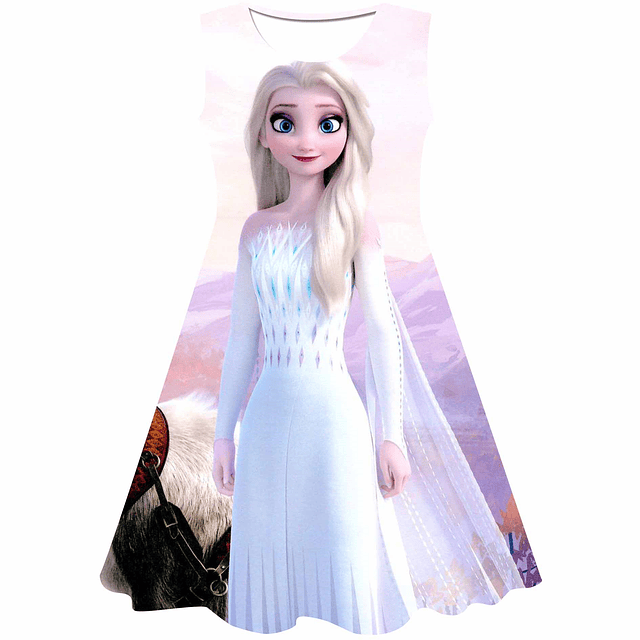 Vestidos de Anna y Elsa para niña serie Disney Frozen 2, de 1 a 10 años Color 17