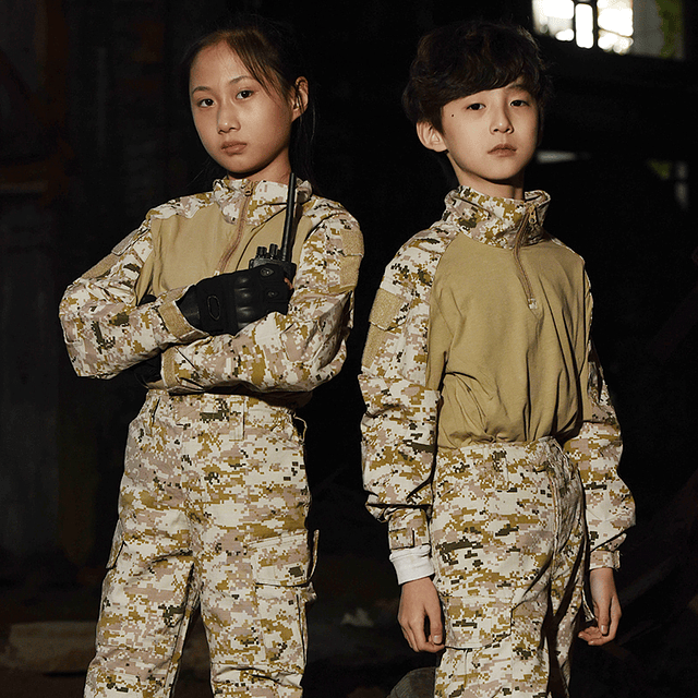 Traje de camuflaje táctico para niños, uniforme militar, ...