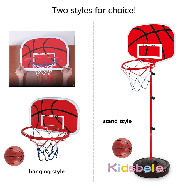 Aro de baloncesto ajustable para niños, 63-150CM